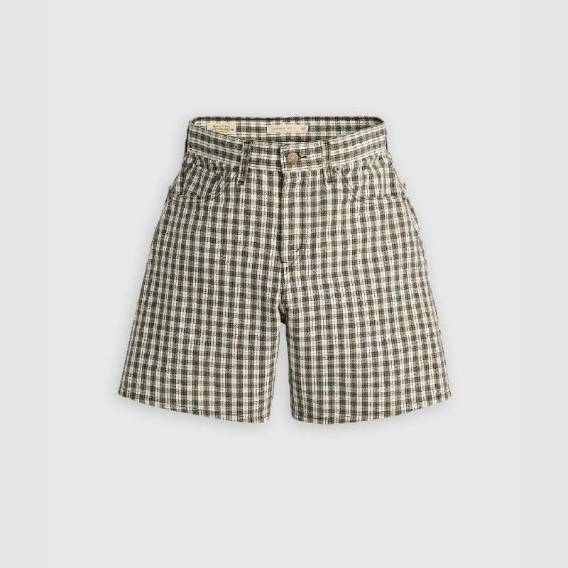 Image of Levis Womens Milo Plaid High Baggy Denim Shorts Milo Plaid female 28 L32