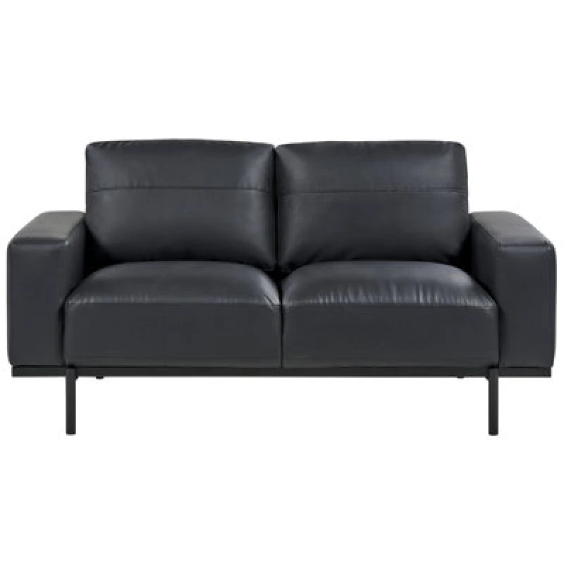 Image of Beliani Sofa 2 Seater Sovik Faux Leather Black