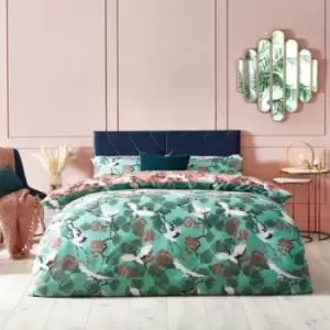 Image of Furn Botanical Duvet Cover Set (King) (Duck Egg Blue)