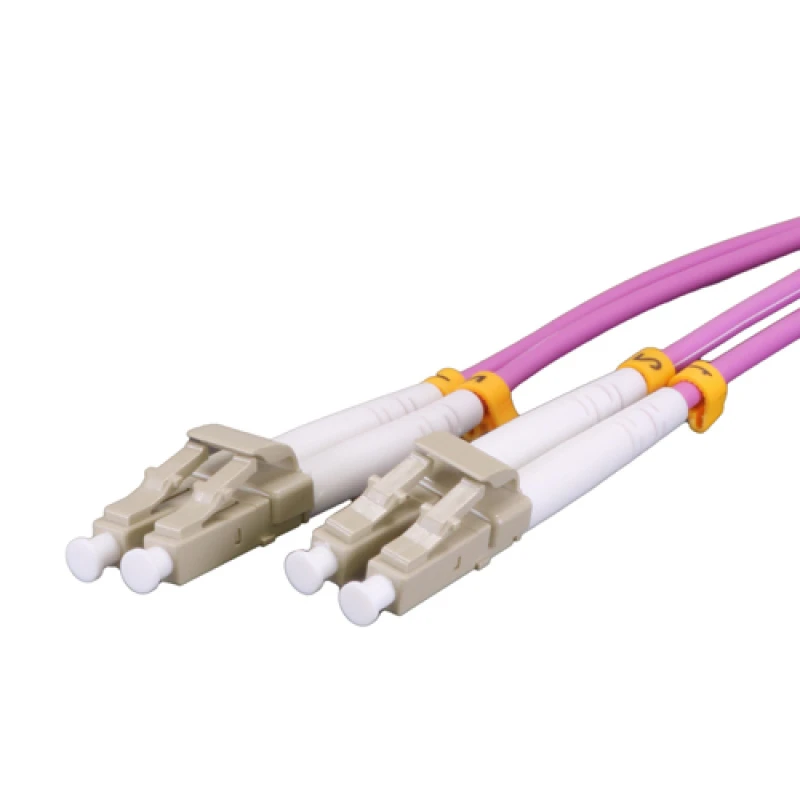 Image of Cablenet 0.5m OM3 50/125 LC-LC Duplex Violet LSOH Fibre Patch Lead