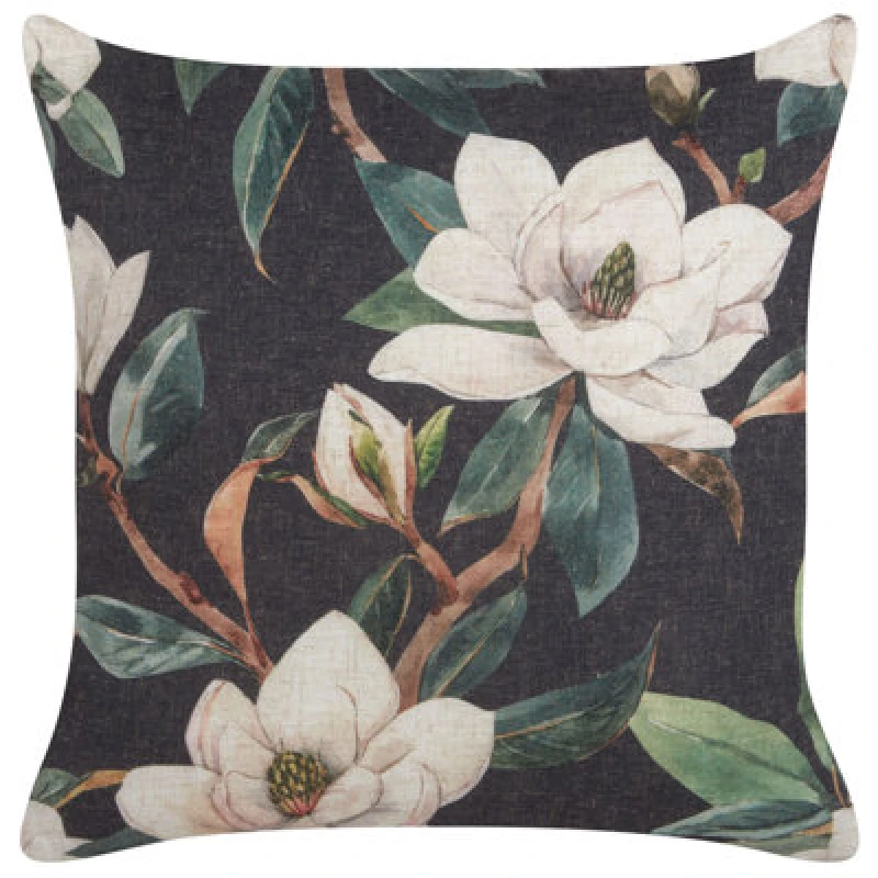 Image of Beliani Throw Cushion Zahriye 45 X 45cm Black Floral Pattern