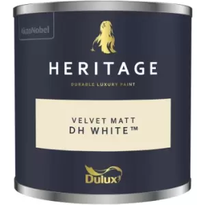 Image of Dulux Heritage Velvet Matt DH White Matt Emulsion Paint 125ml