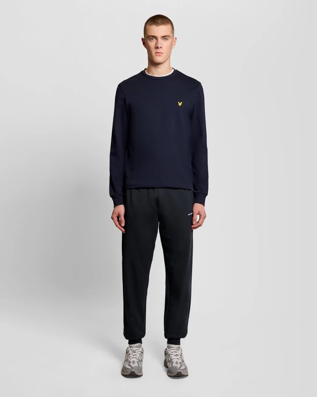 Image of Lyle & Scott Mens Cotton Blend Script Jogger in Black