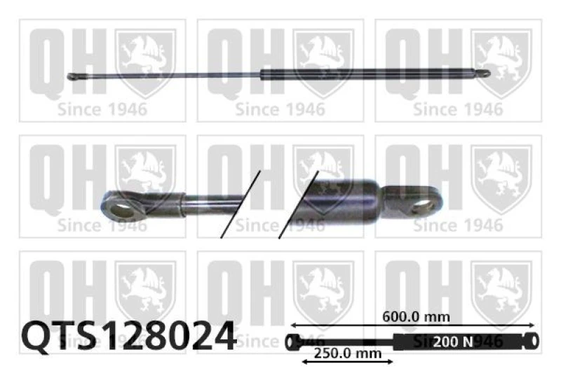 Image of QUINTON HAZELL Tailgate strut QUINTON HAZELL QTS128024