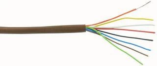 Image of CQR Brown 0.182mm 8 Core 4 Pair Round CCA PVC Intruder Burglar Alarm Security Cable - 100 Meter