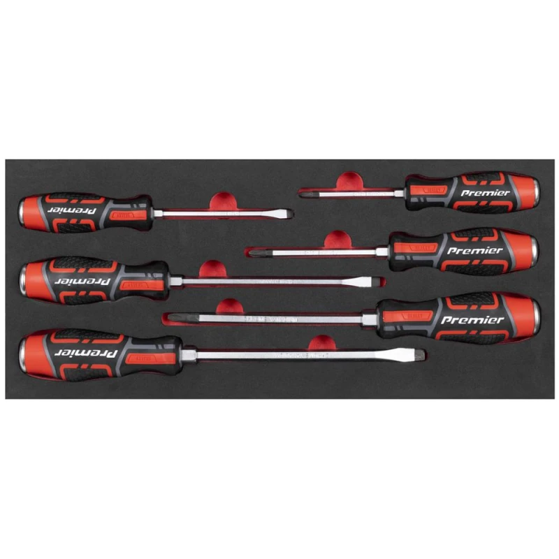 Image of Sealey Premier 6 Piece Hammer Thru Screwdriver Set in Module Tray TBT54