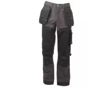 Image of DEWALT Mens Memphis Stretch Slim Work Trousers (32R) (Black) - Black