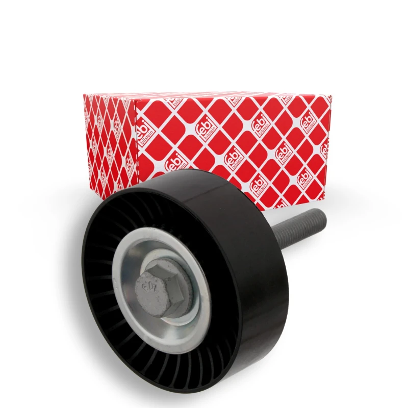 Image of FEBI BILSTEIN 30859 Idler Pulley with screw Plastic Deflection/Guide Pulley,v-ribbed belt (312)
