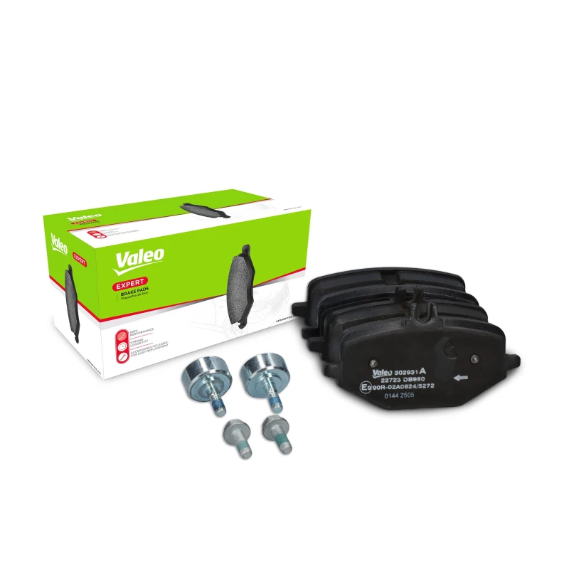 Image of VALEO 302931A Brake pad set EXPERT Rear Axle, excl. wear warning contact, with anti-squeak plate Brake Pad Set,disc brake (402)