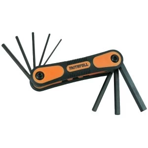 Image of Faithfull Hex Key Folding Set of 8 Metric (1.5-8mm)