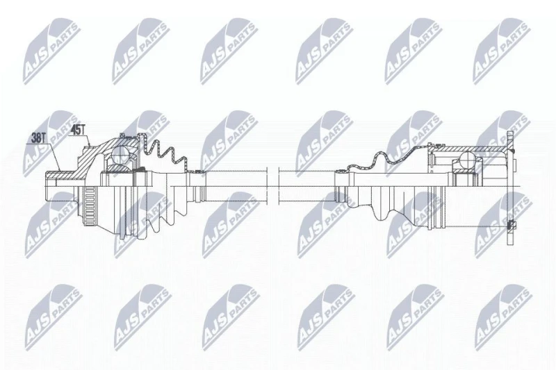 Image of NTY NPW-AU-017 Drive shaft Automatic Transmission, Front Axle Right Drive Shaft (13)