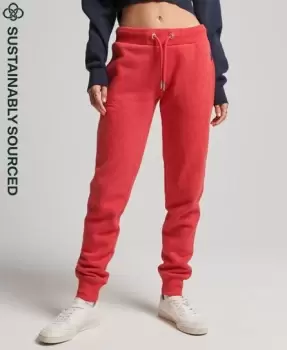 Image of Superdry Womens Organic Cotton Vintage Logo Embroidered Joggers Orange / Papaya Marl - Size: 12