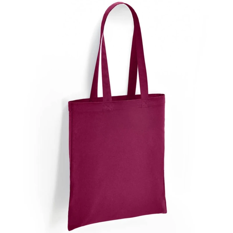 Image of Brand Lab Womens Cotton Long Handle 10L Tote Bag in Burgundy Burgundy Female One Size