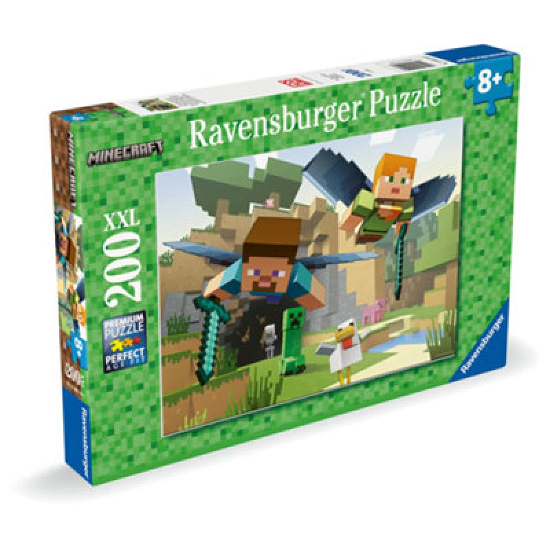 Image of Ravensburger Kinderpuzzle - 12004144 - Minecraft - Minecraft Puzzle fur Kinder ab 8 Jahren mit 200 Teilen im XXL-Format Minecraft Geschenke