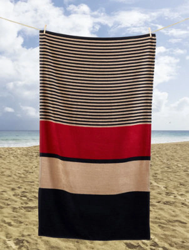 Image of Rapport Hugo Striped Nude Beach Towel Multi 85 X 160Cm