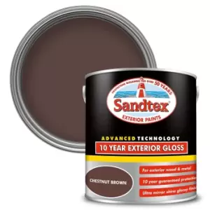 image of Sandtex Exterior 10 Year Gloss Paint Chestnut Brown - 2.5L