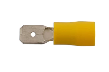 image of Yellow Male Blade Terminal 6.3mm Pk 100 Connect 30214