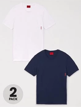 image of HUGO Bodywear 2 Pack T-Shirts - White/Navy Size M Men