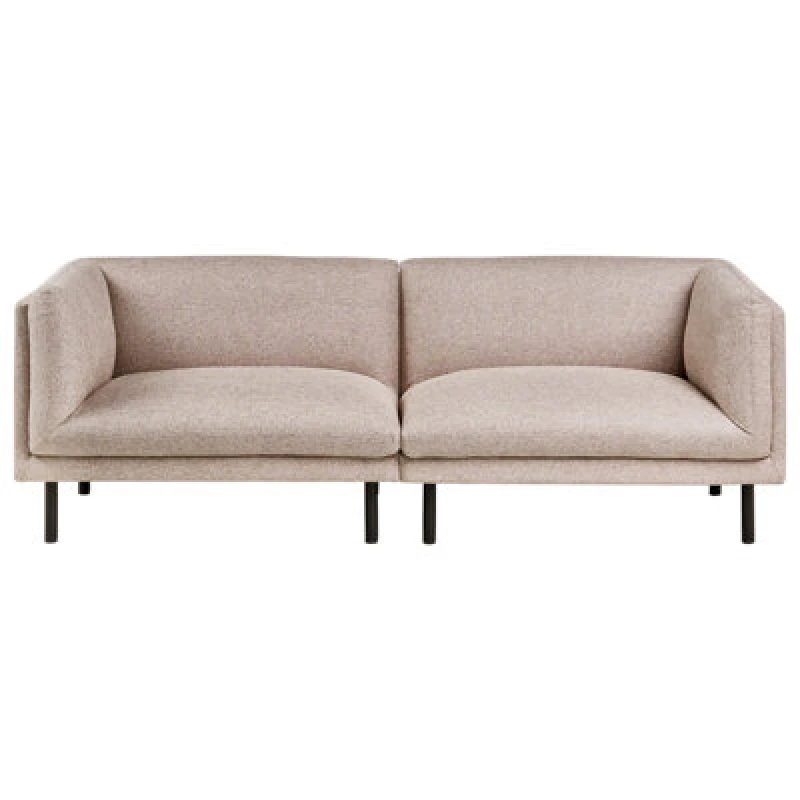 Image of Beliani Sofa 3 Seater Vorgod Fabric Light Brown