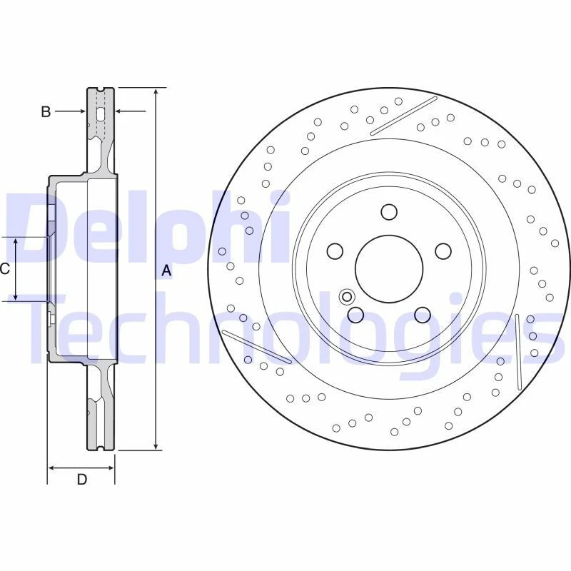 Image of DELPHI Brake disc DELPHI BG9118C
