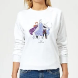 Frozen 2 Group Shot Womens Sweatshirt - White - XL