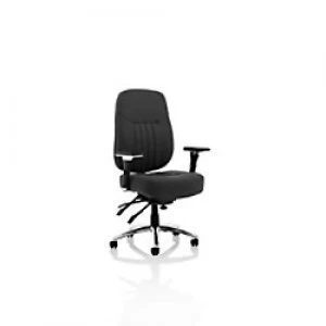 Image of Task Office Chair Barcelona Deluxe Black Fabric With Adjustable Arms