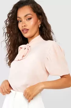 Image of Pussybow Puff Sleeve Woven Blouse