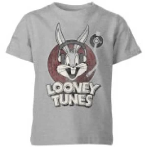 Image of Looney Tunes Bugs Bunny Circle Logo Kids T-Shirt - Grey - 11-12 Years