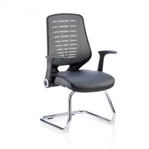 Image of Sonix Relay Cantilever With Arms Leather Seat Silver Back Ref BR000120