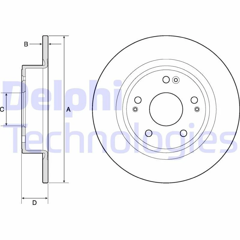 Image of DELPHI Brake disc DELPHI BG4801C