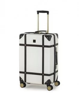 image of Rock Luggage Vintage PY99001 8 Wheel Medium Cream Suitcase