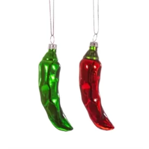 image of Chili Peppers Shaped Bauble (Set of 2)