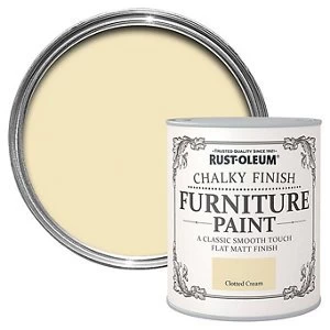 image of Rust-Oleum Clotted cream Chalky effect Matt Furniture Paint 125ml