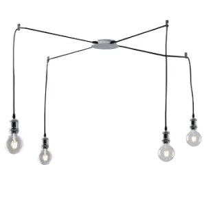 Image of GROOVE 4 Light Cluster Pendant Ceiling Light Chrome 250cm