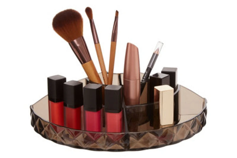 Image of Premier Housewares Beauty Semi Round Diamond Cosmetic Organiser Black