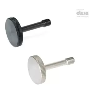 Image of ELESA Knurled retained grip knob-GN 653.2-M8-34-NI