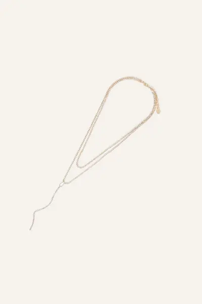 Image of Accessorize Crystal Cupchain Y-Necklace White