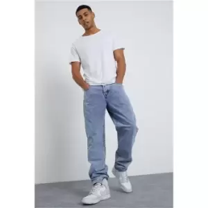 image of I Saw It First Blue S Relaxed Baggy Denim Jeans - Blue