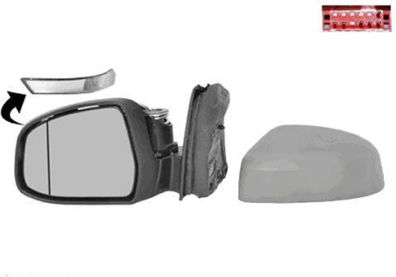 Image of VAN WEZEL 1945807 Wing mirror * HAGUS * Left, Heatable, primed Outside Mirror (50)