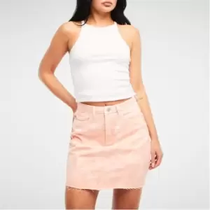 Missguided Petite Tie Dye Denim Mini Skirt - Pink