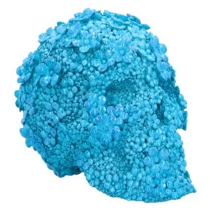 Image of Azure Afterlife Blue Floral Skull
