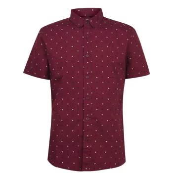 Image of Soviet Polka Short Sleeve Shirt - Burgundy