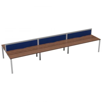 CB 6 Person Bench 1600 x 780 - Dark Walnut Top and White Legs