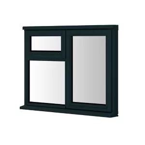 image of Clear Double Glazed Anthracite Grey Timber Right-Handed Window, (H)1045mm (W)1195mm