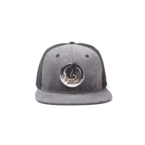 Image of Avengers Snap Back Baseball Cap Metal Logo
