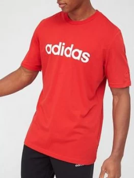 image of adidas Linear Logo T-Shirt - Red Size M Men