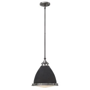 image of 1 Light Medium Dome Ceiling Pendant Aged Zinc, E27