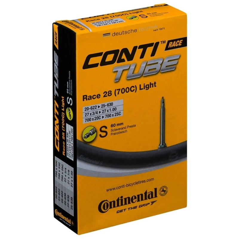 Image of Continental Continental - race tube light - presta 60MM valve: Black 700X20-25C TUCROADLP60 4019238556810