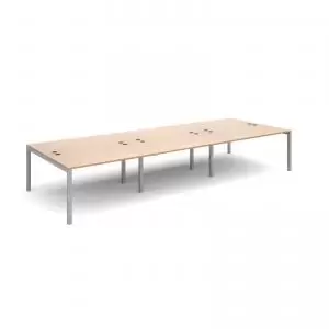 Image of Connex triple back to back desks 4200mm x 1600mm - silver frame and