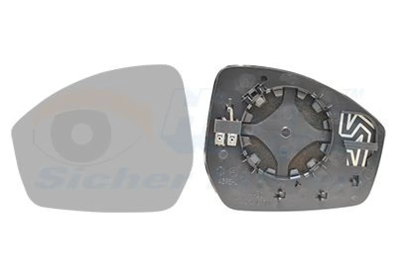 Image of VAN WEZEL Wing mirror glass VAN WEZEL 0261837